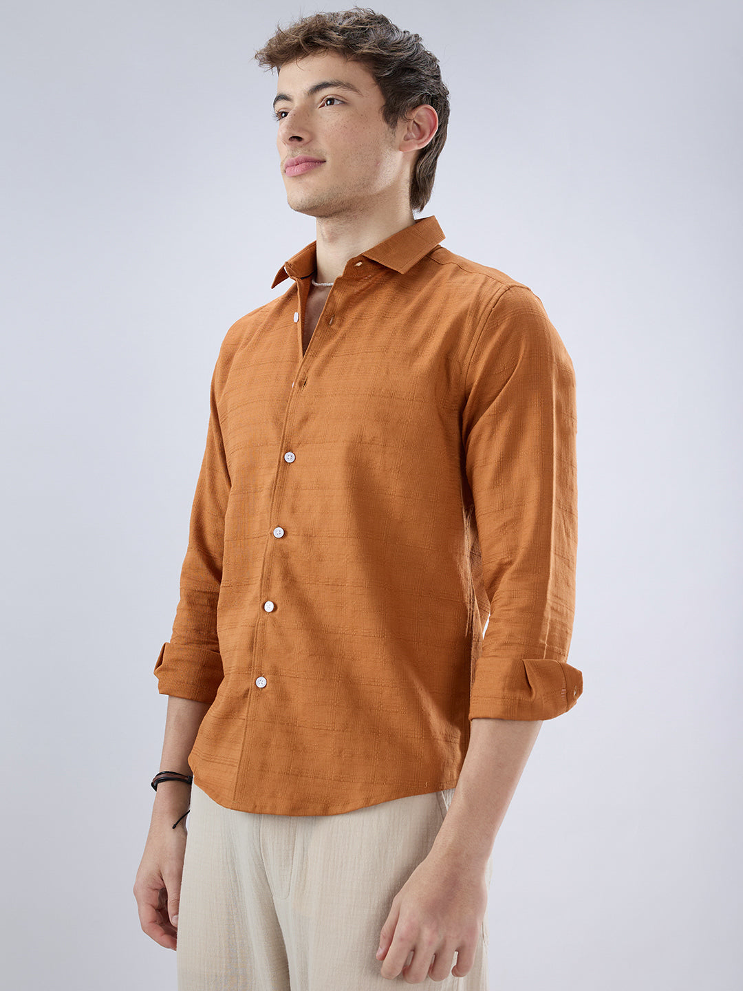 Antique Rust Fine Weave Textured Shirt