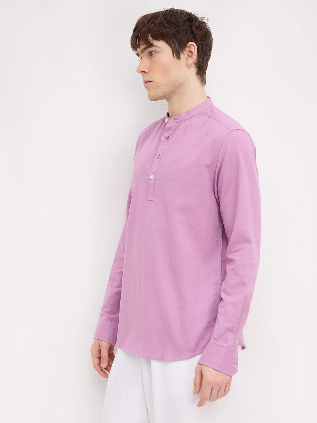 Rich Lilac Linen Blend Kurta