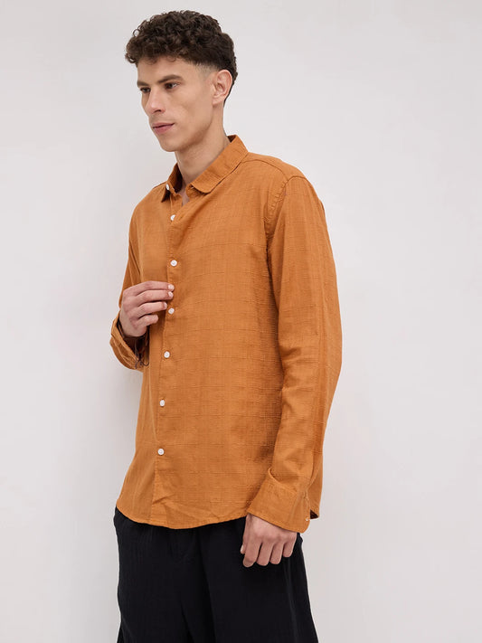 Antique Rust Fine Weave Textured Shirt