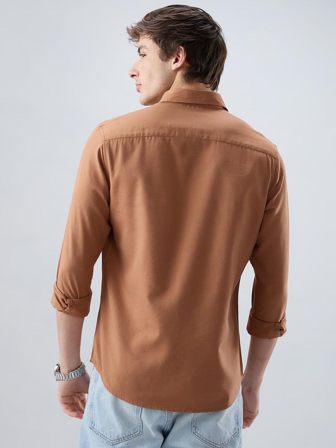 Elegant Warm Rust Oxford Shirt