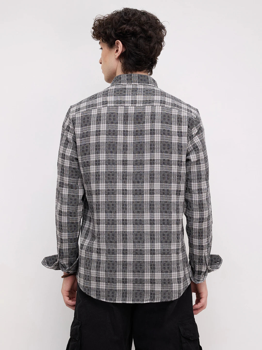 Heritage Charcoal Grey & Black Plaid Checks Shirt