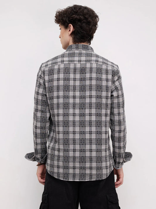 Heritage Charcoal Grey & Black Plaid Checks Shirt