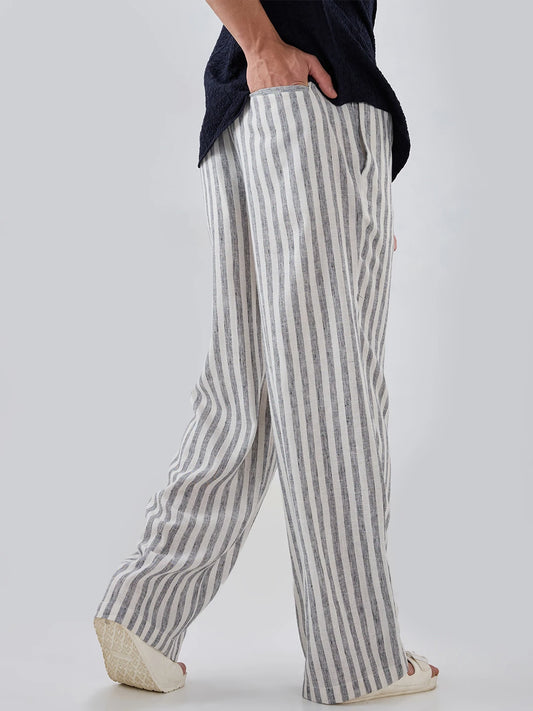 Monochrome Melange Textured Wide Leg Trousers