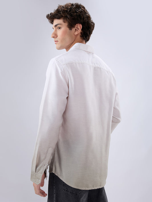 Elegant Pistachio Green Ombre Shirt