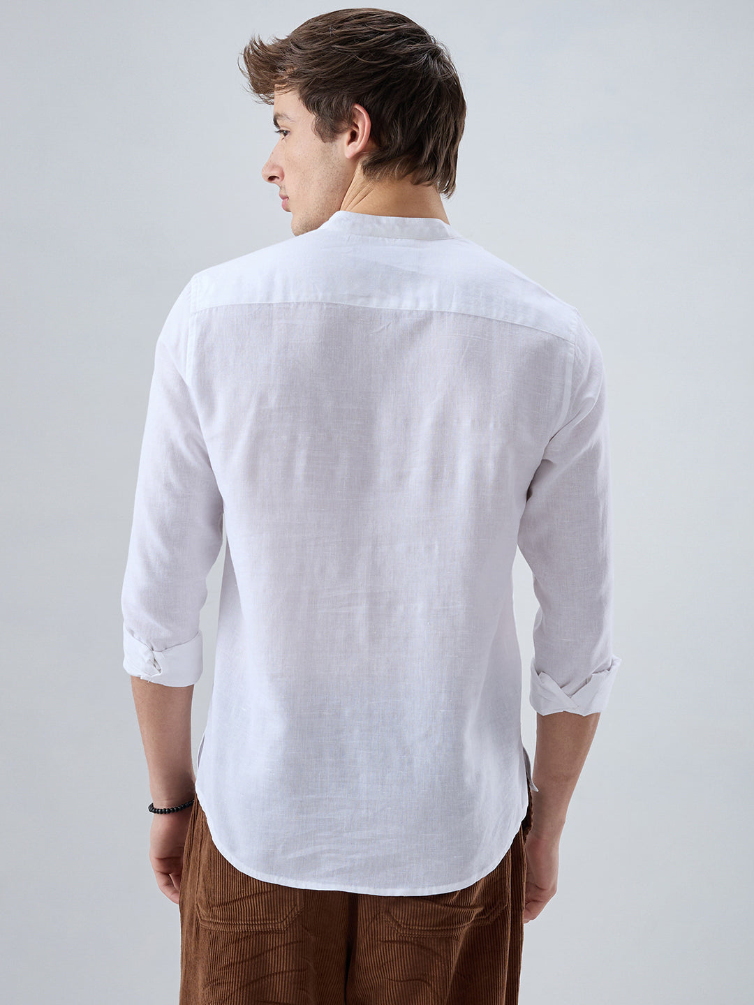 Pearl White Linen Blend Kurta