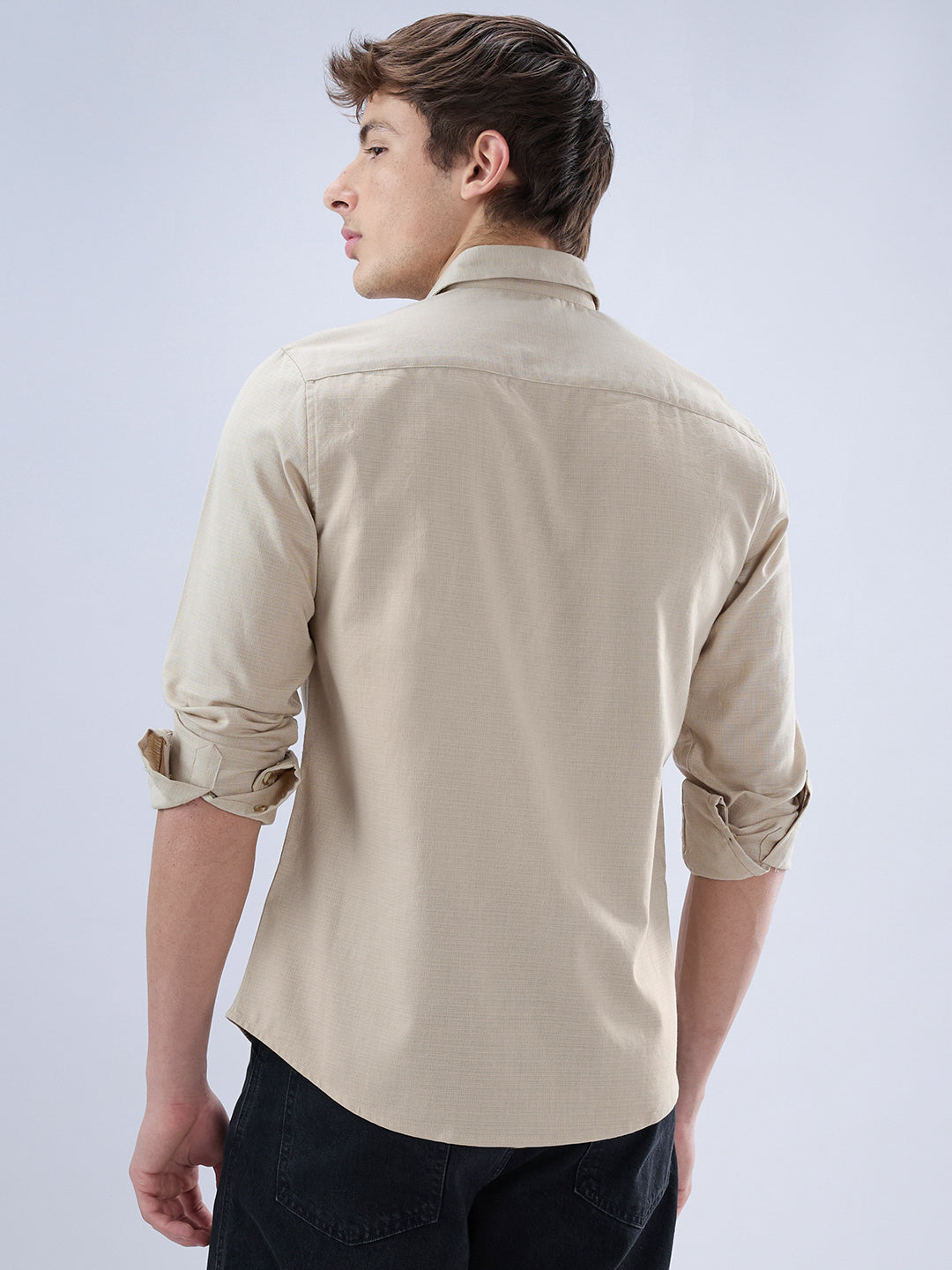 Bone Beige Contemporary Everyday Shirt
