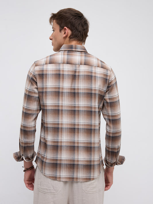 Heritage Brown & Beige Plaid Checks Shirt