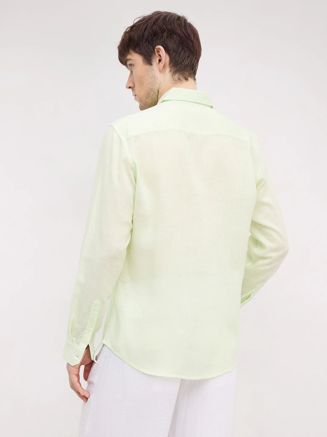 Sheer Pastel Tea Green Lyocell Shirt