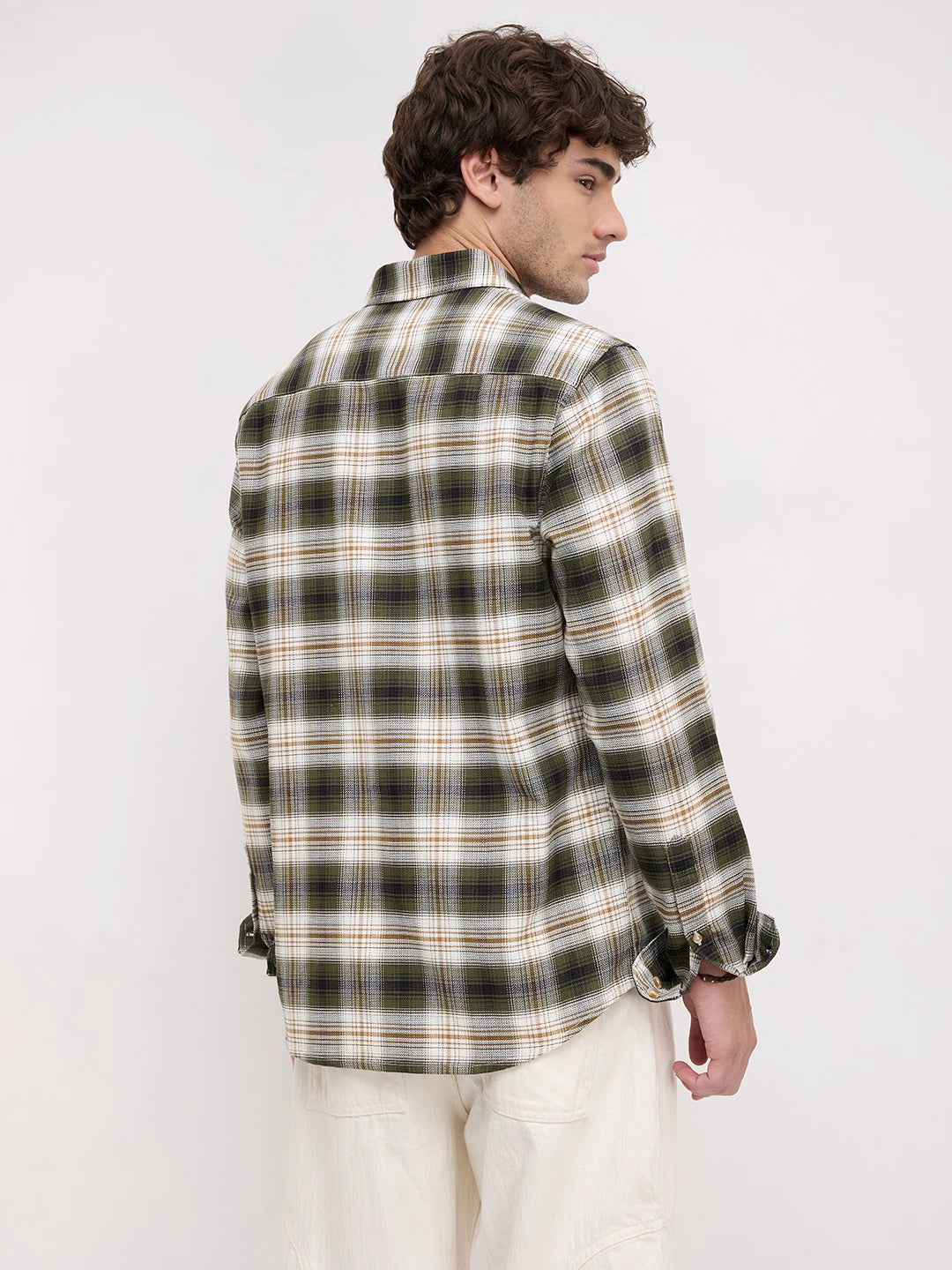 Premium Olive & White Crosscheck Shirt