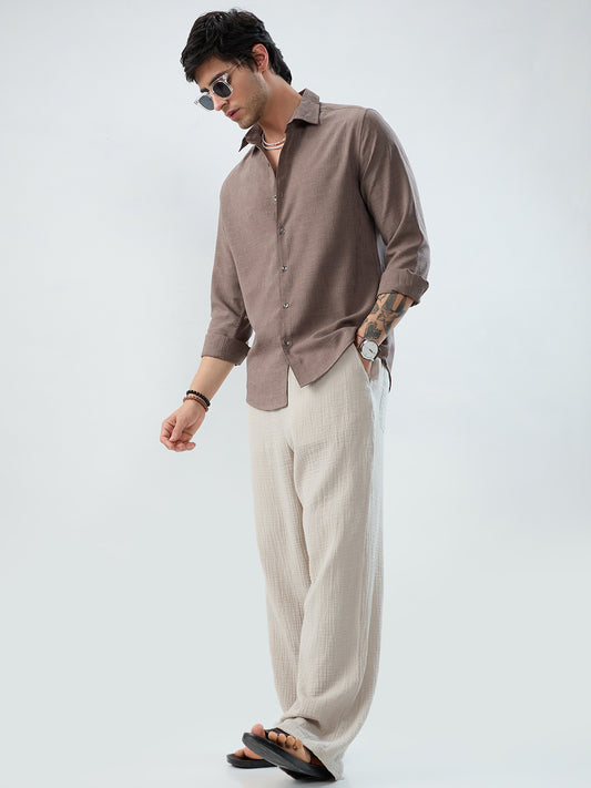 Ash Grey Minimal Textured Everyday Shirt