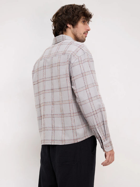 Autumn Ledger Plaid Checks Boxy Fit Crop Shirt