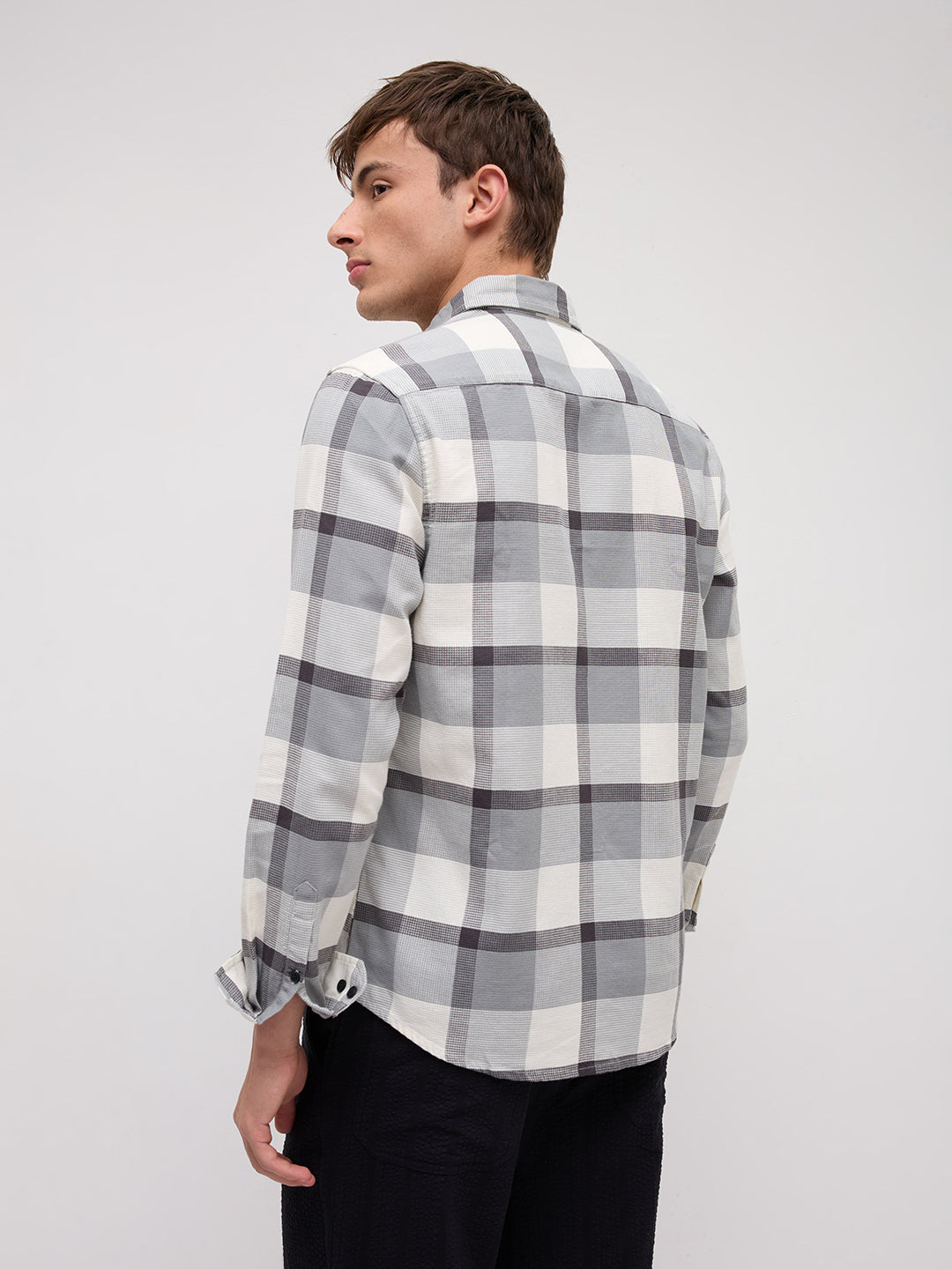 Moonmist Grey Statement Check Shirt