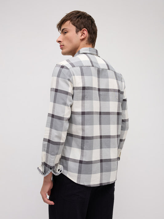Moonmist Grey Statement Check Shirt