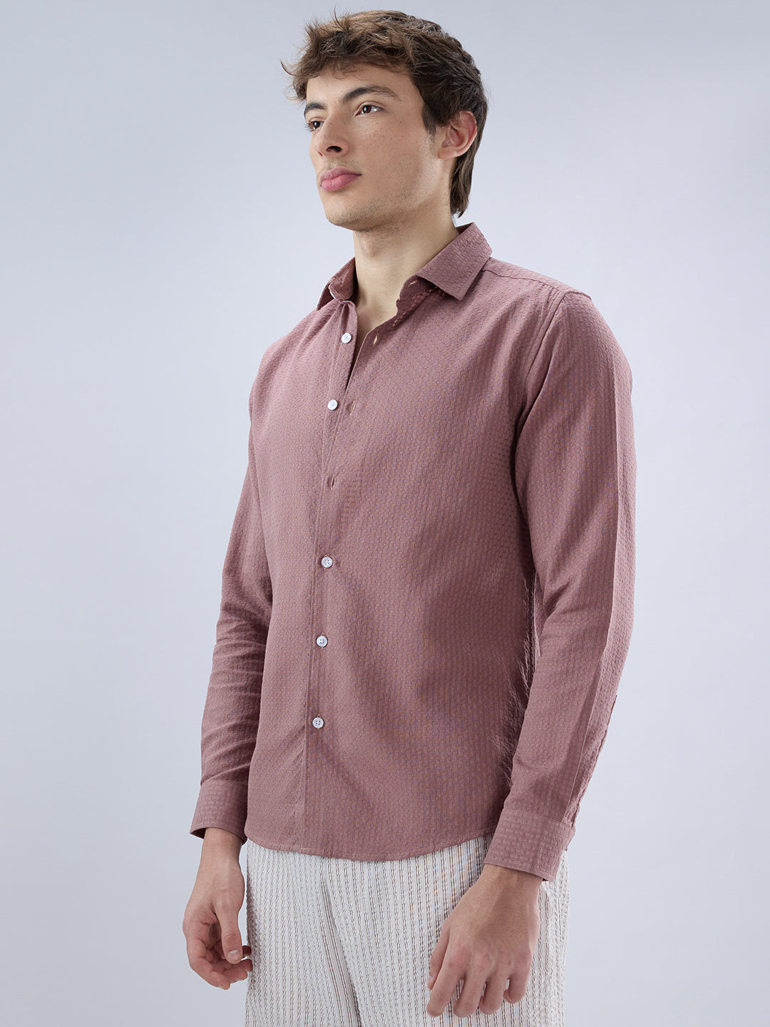 Rosewood Pink Textured Shirt