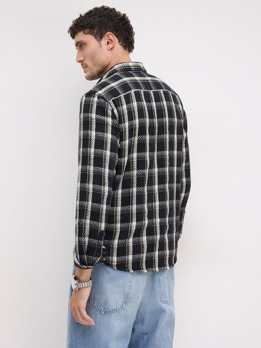 Black Cityscape Checks Shirt