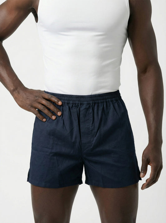 Shamrock Green Checks & Solid Navy Boxers