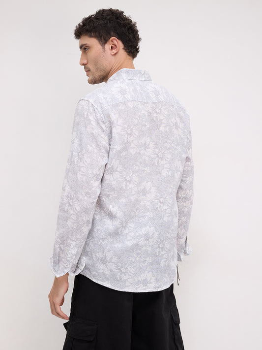 Grey Sketch Botanical Art Shirt