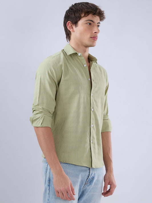 Celadon Green Textured Weave Shirt