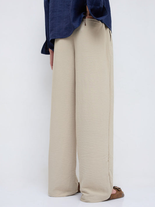 Squelchy Dusty Beige Wide Leg Trousers