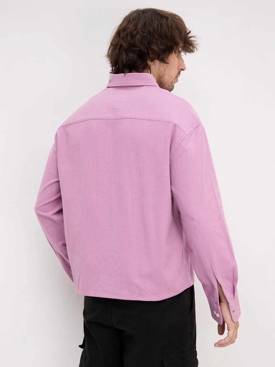 Artisan Orchid Lavender Boxy Fit Crop Shirt
