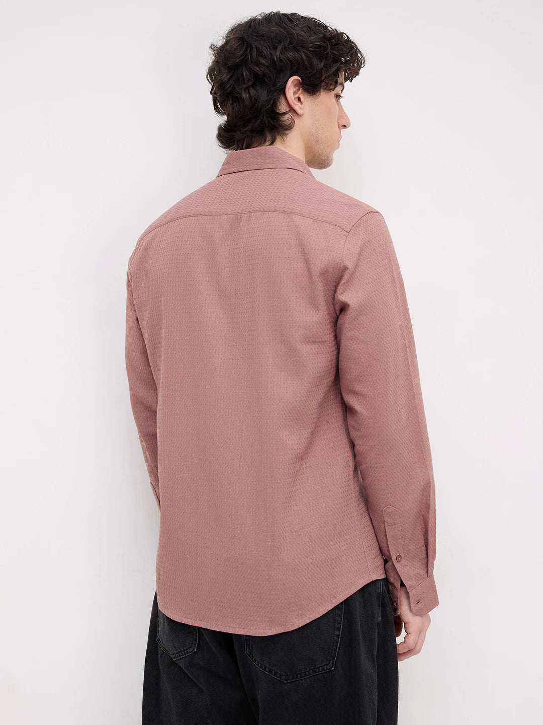 Sienna Brown Micro Waffle Textured Shirt