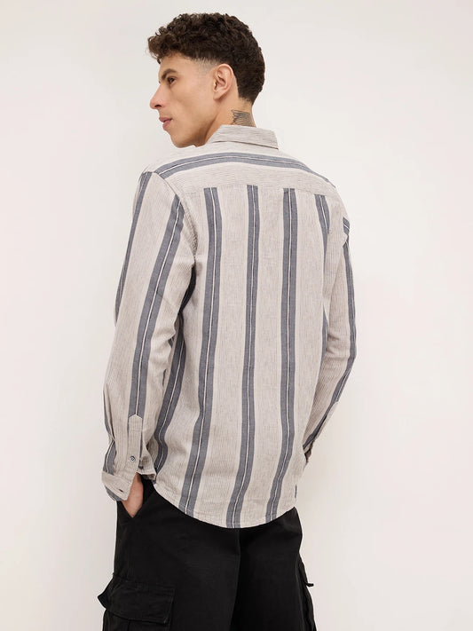 Grey Slateway Striped Shirt
