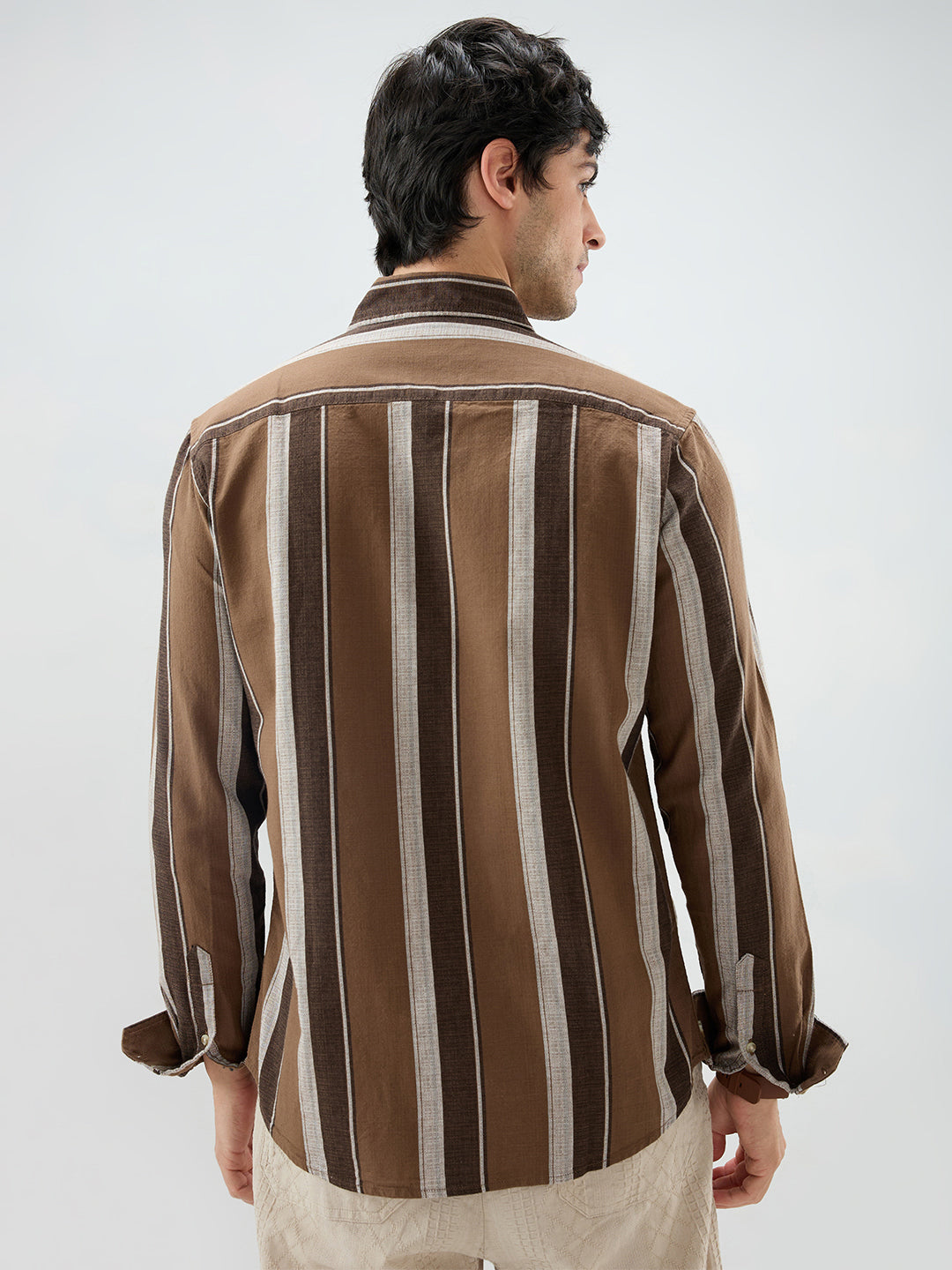 Earthy Brown Sylvan Striped Shirt