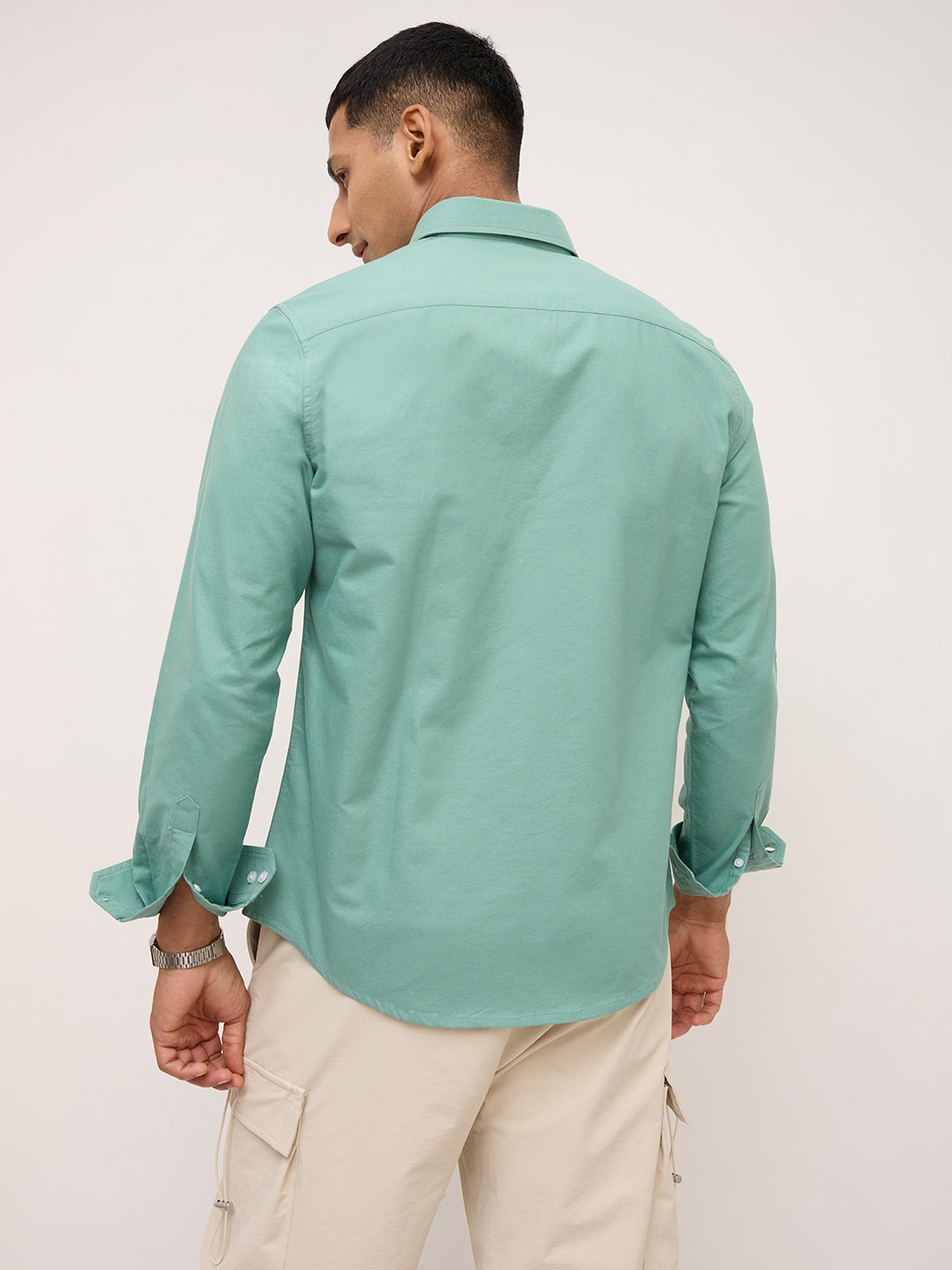 Seafoam Green Button-Down Collar Business Shirt