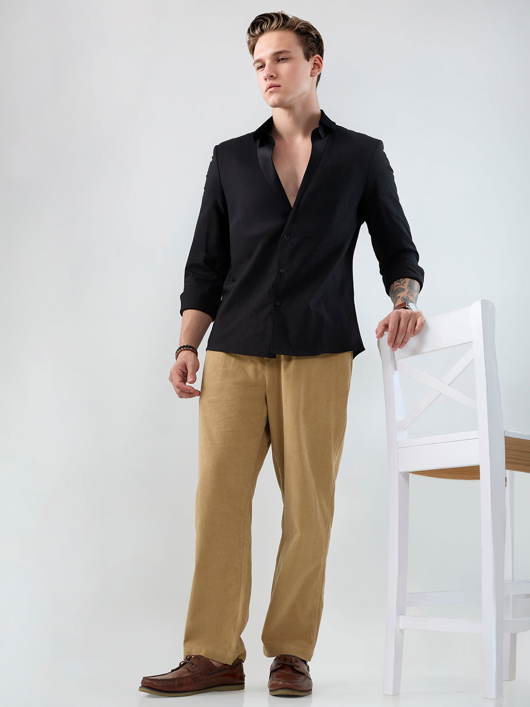 Death Valley Beige Corduroy Tapered Trousers