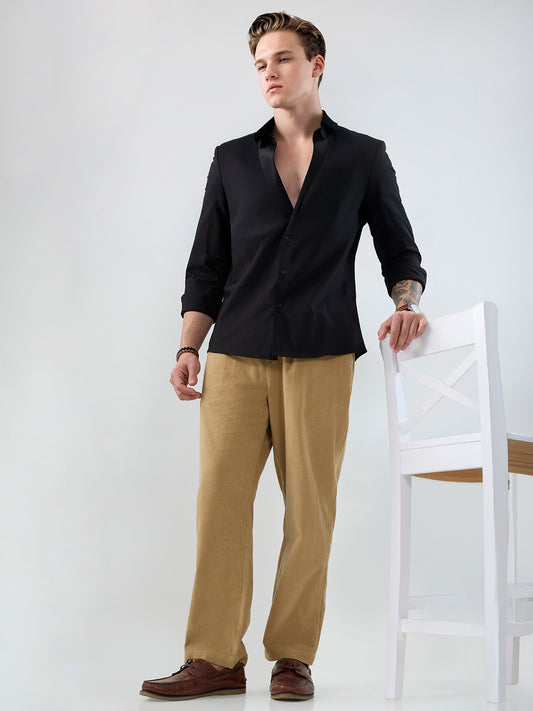 Death Valley Beige Corduroy Tapered Trousers