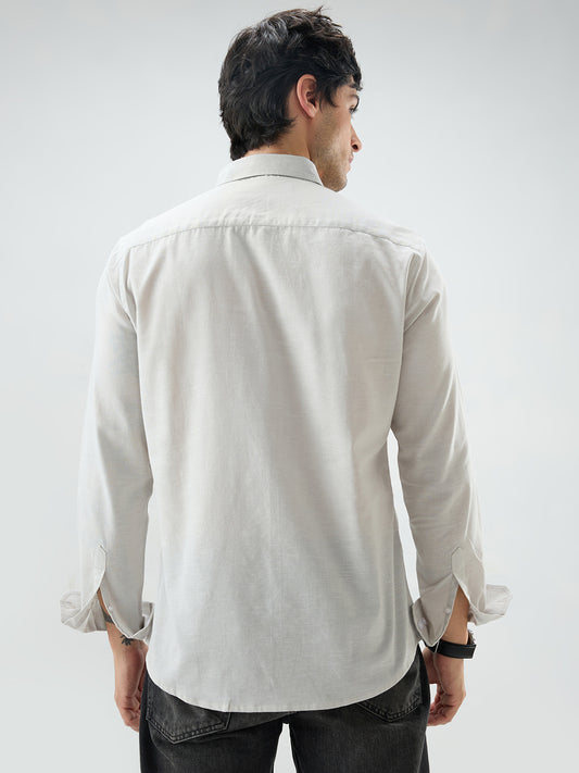 Grey Slub Textured Everyday Shirt