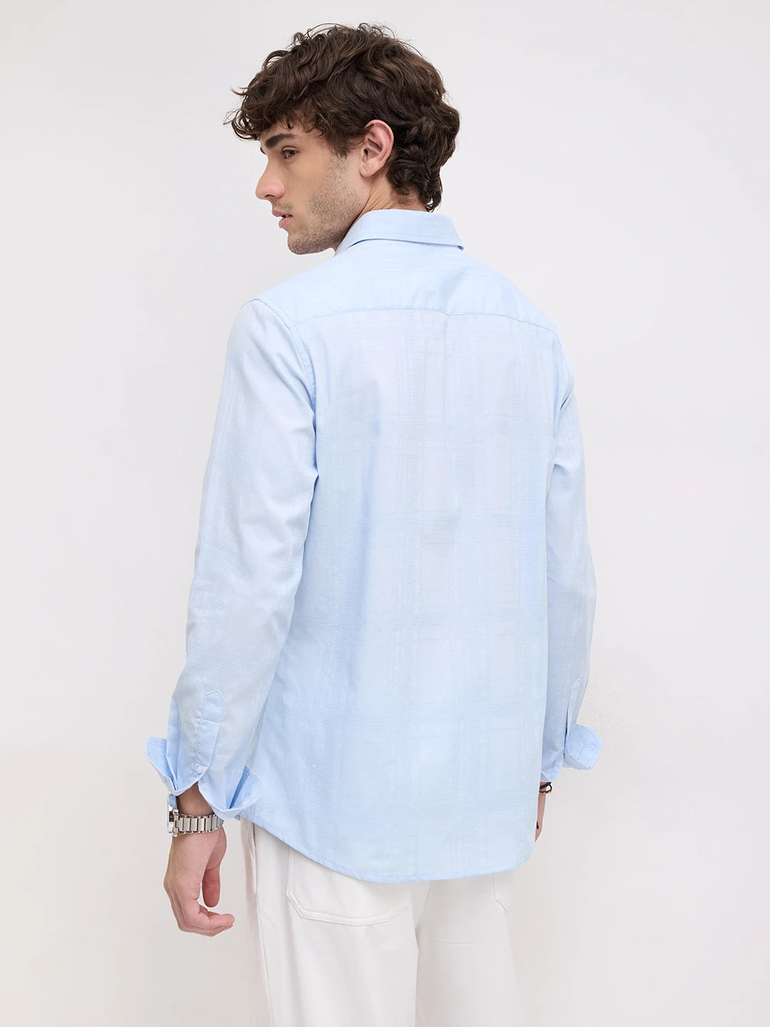 Ice Mist Micro Grid Weave Shirt
