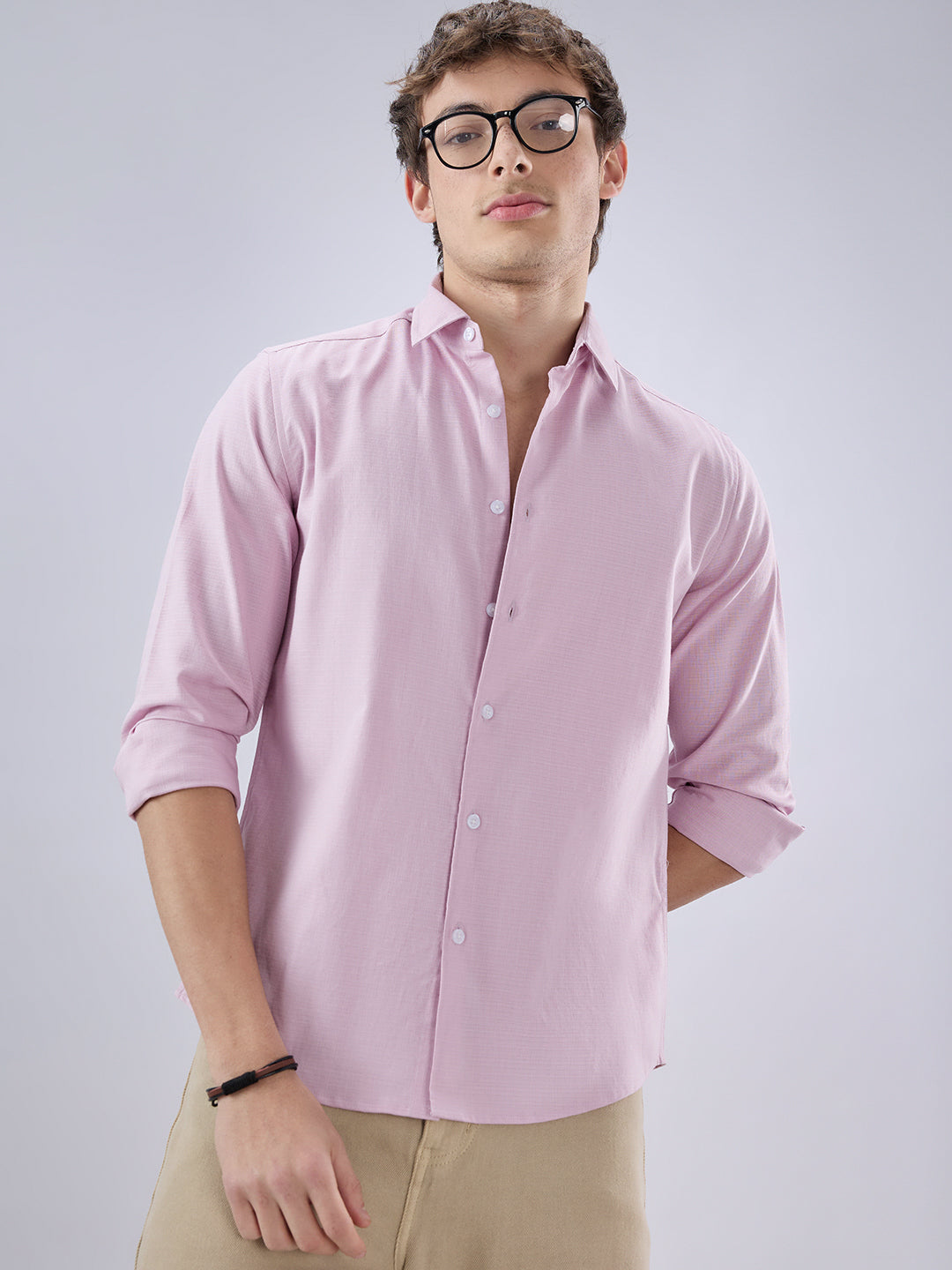 Carnation Pink Textured Everyday Shirt