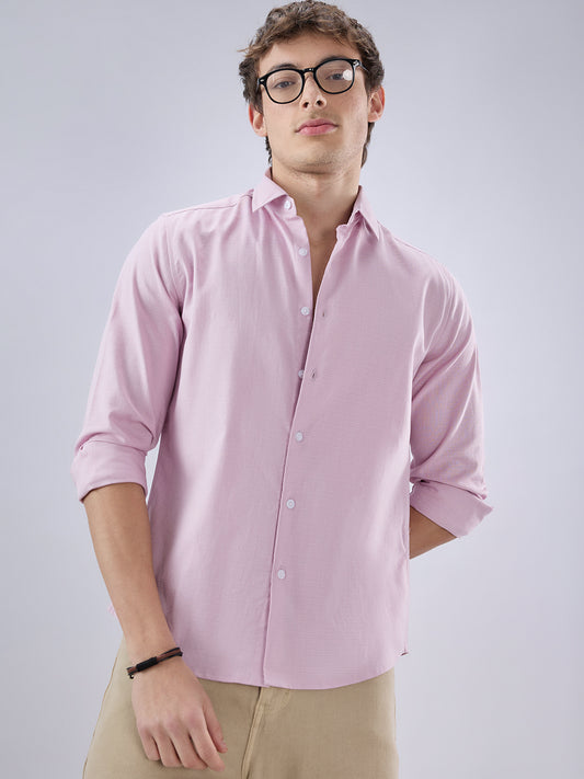 Carnation Pink Textured Everyday Shirt