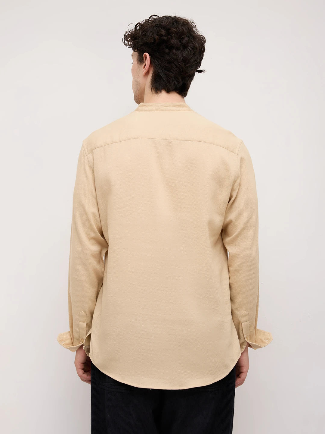 Sand Beige Micro Weave Kurta