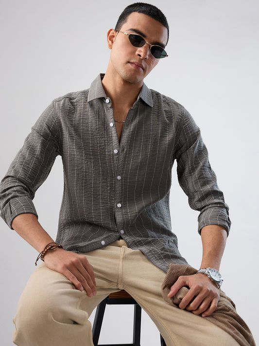 Schmick Pebble Grey Pinstripe Shirt