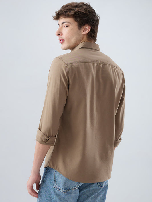 Luxe Olive Brown Oxford Shirt