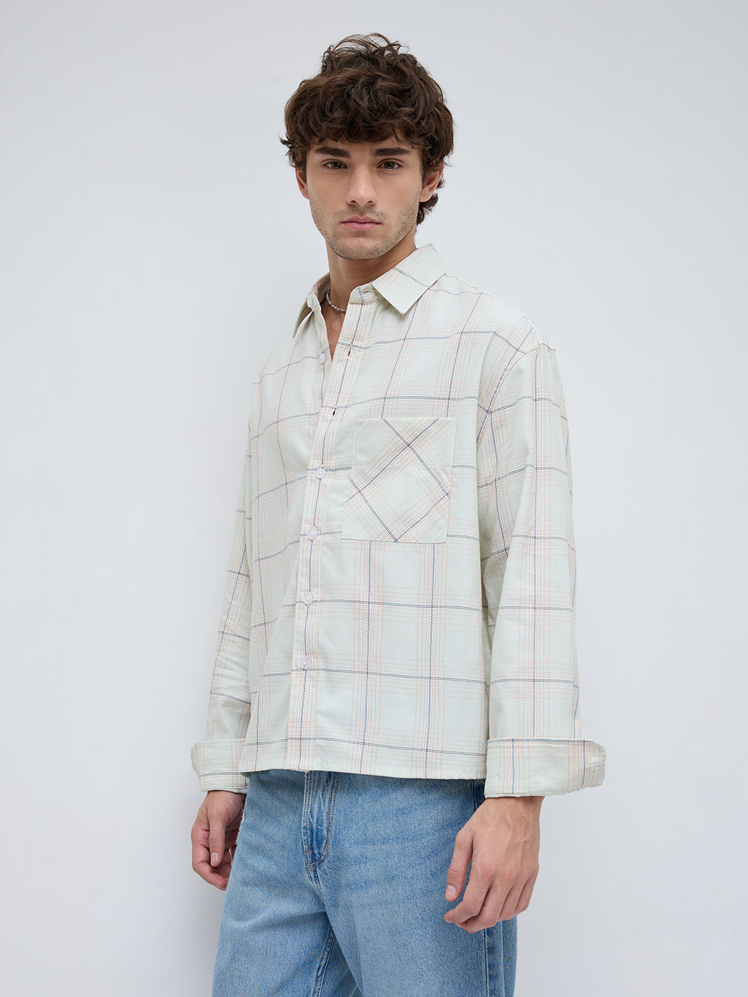 Pista Pop Tartan Boxy Fit Crop Shirt