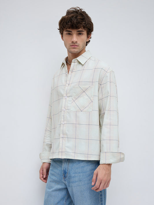 Pista Pop Tartan Boxy Fit Crop Shirt