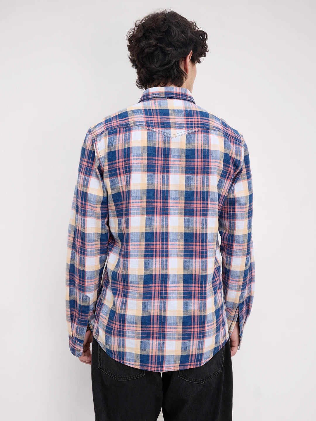 Luxe Denim Multicolor Checks Twin Pocket Shirt