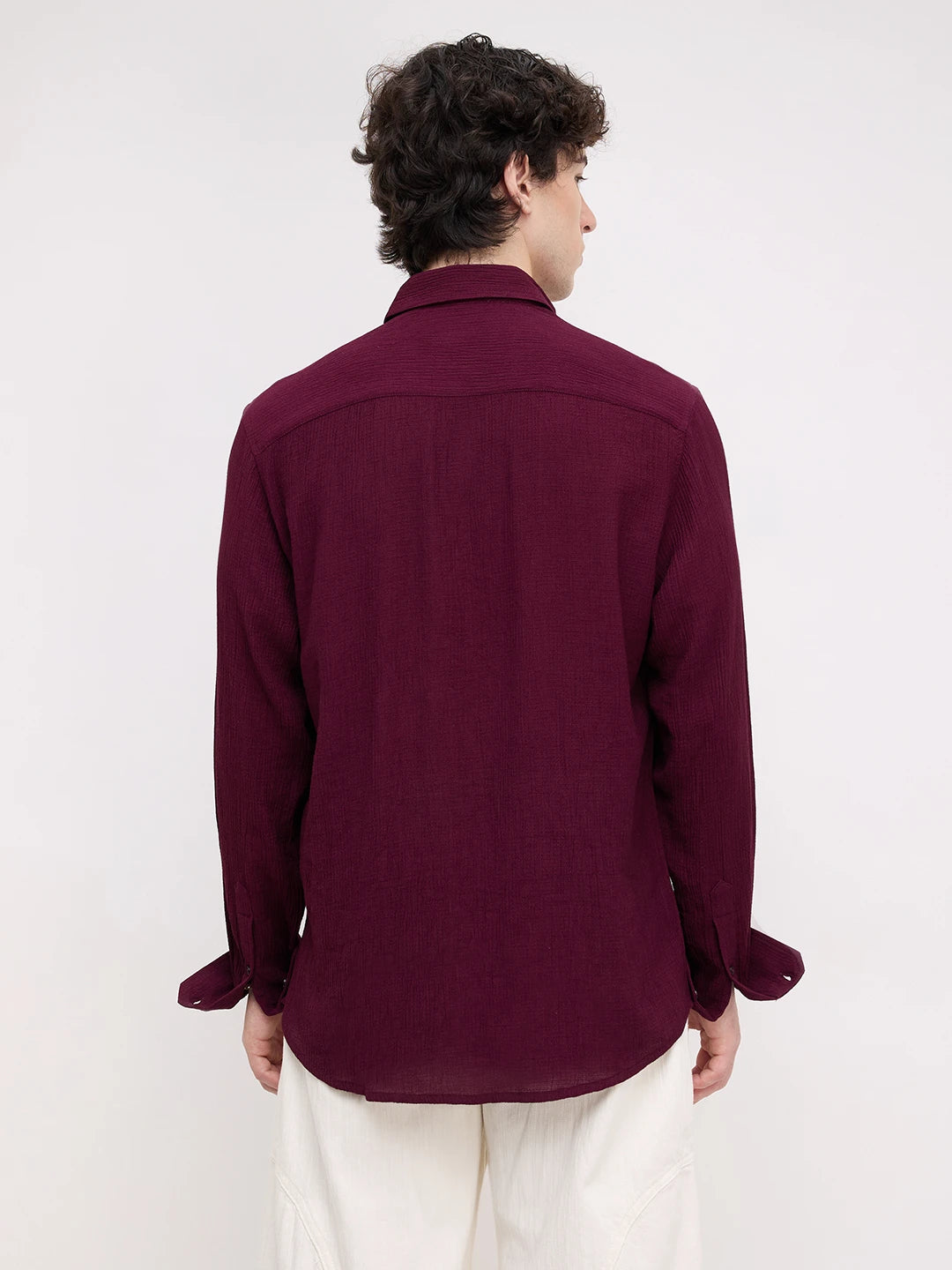 Rich Maroon Fine Textured Shirt