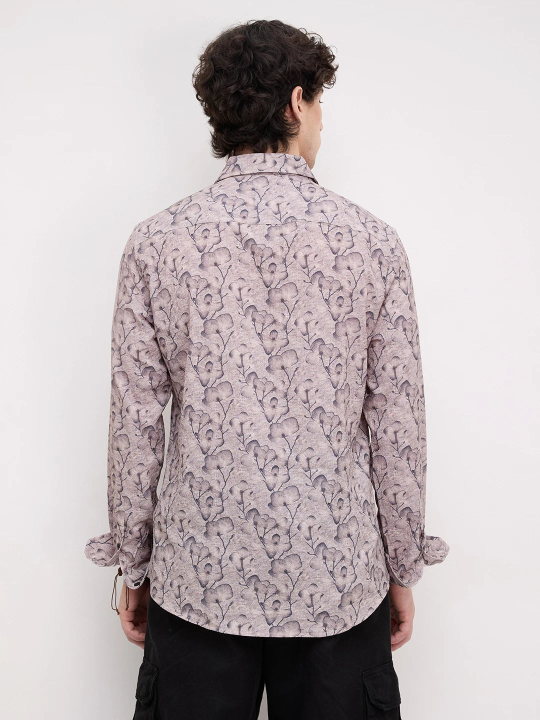 Artistic Floral Grey Printed Shirt