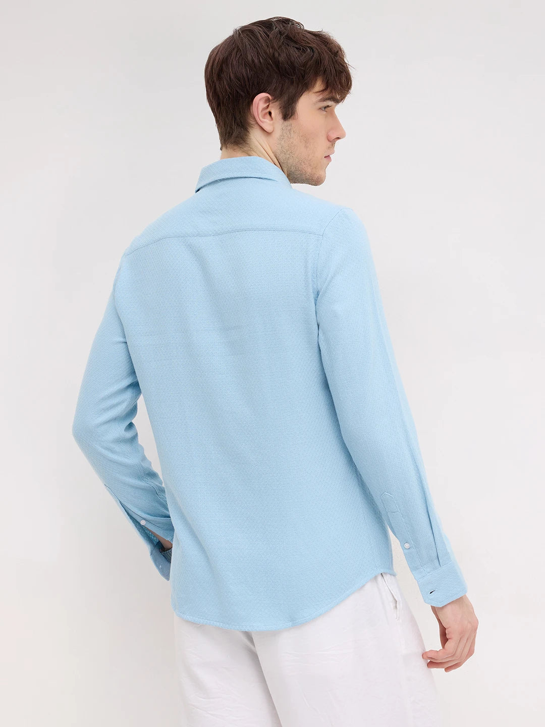 Morning Blues Artisan Weave Textured Shirt