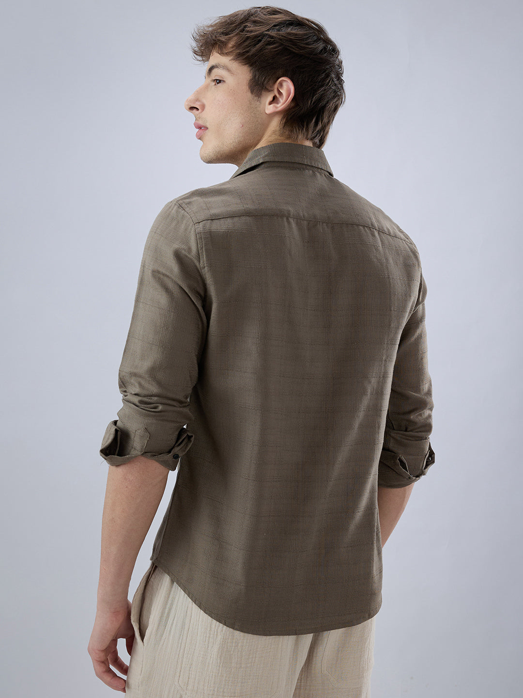Olive Textured Weave Shirt