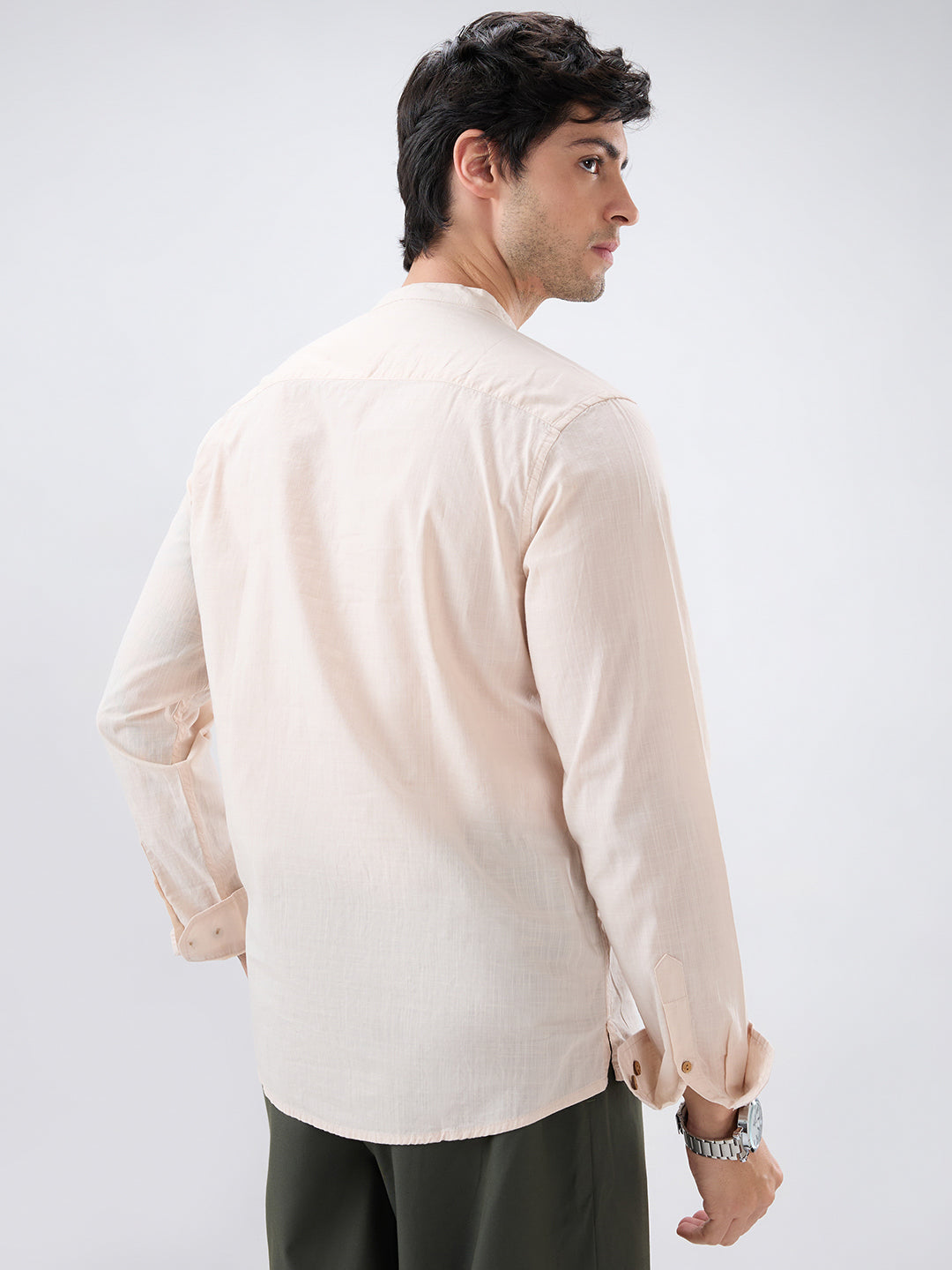 Alabaster Cream Slub Textured Kurta