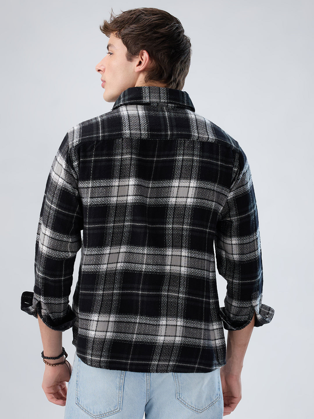 Premium Emerald Black Checks Twin Pocket Flannel Shirt