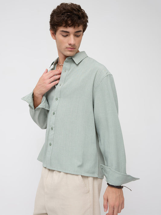Misty Moss Green Fine Weave Shirt