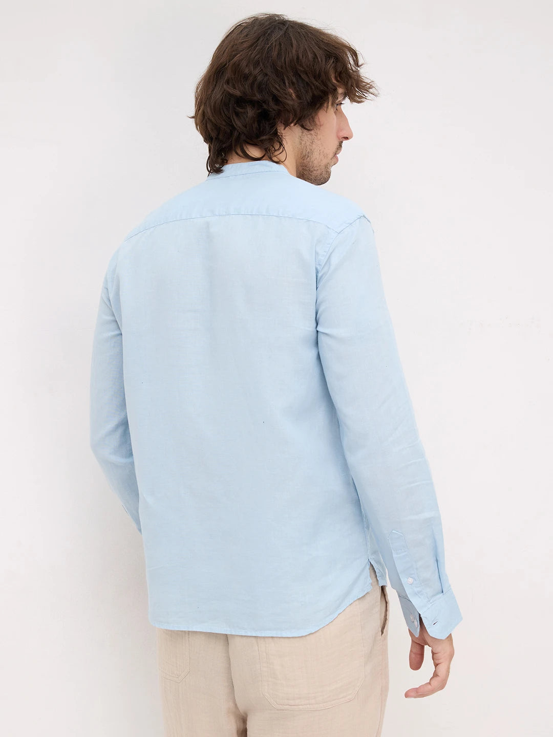 Rich Morning Blues Linen Blend Kurta