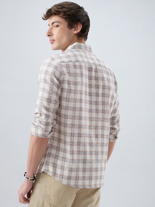 Intricate Brown Box Checks Shirt