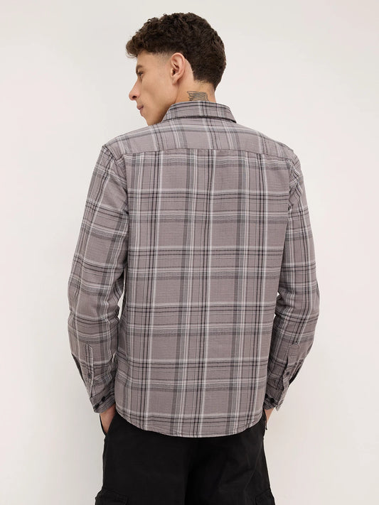 Fossil Grey & Black Tartanique Checkered Shirt
